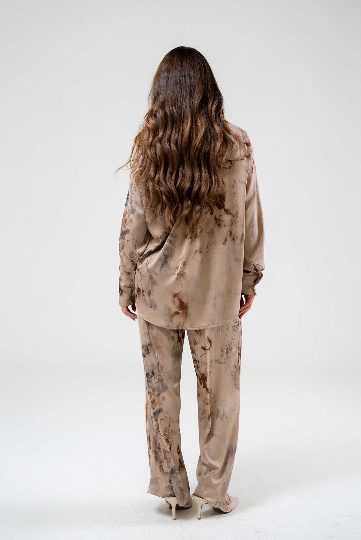 Printed High-Waist Pants