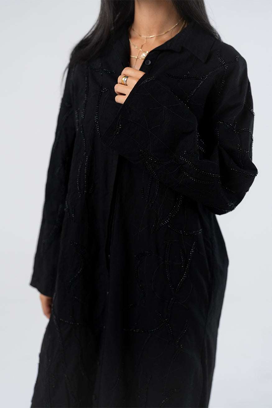 Embroidered Shirt Dress