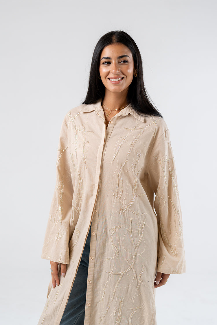Embroidered Shirt Dress