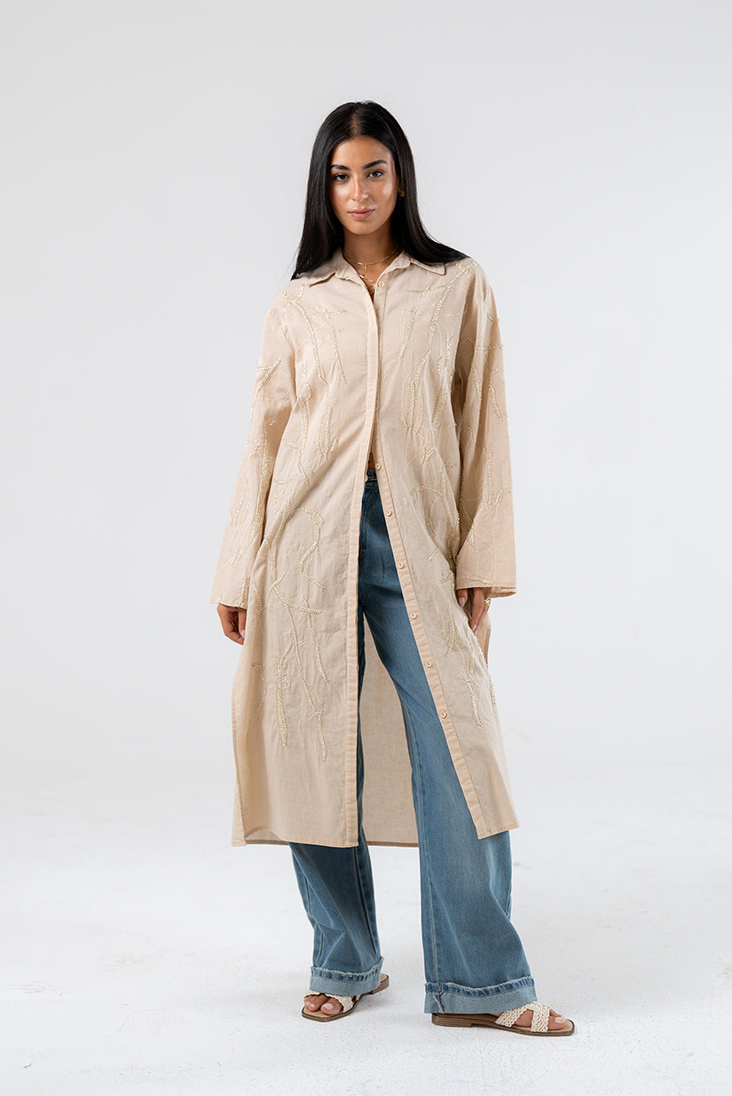 Embroidered Shirt Dress