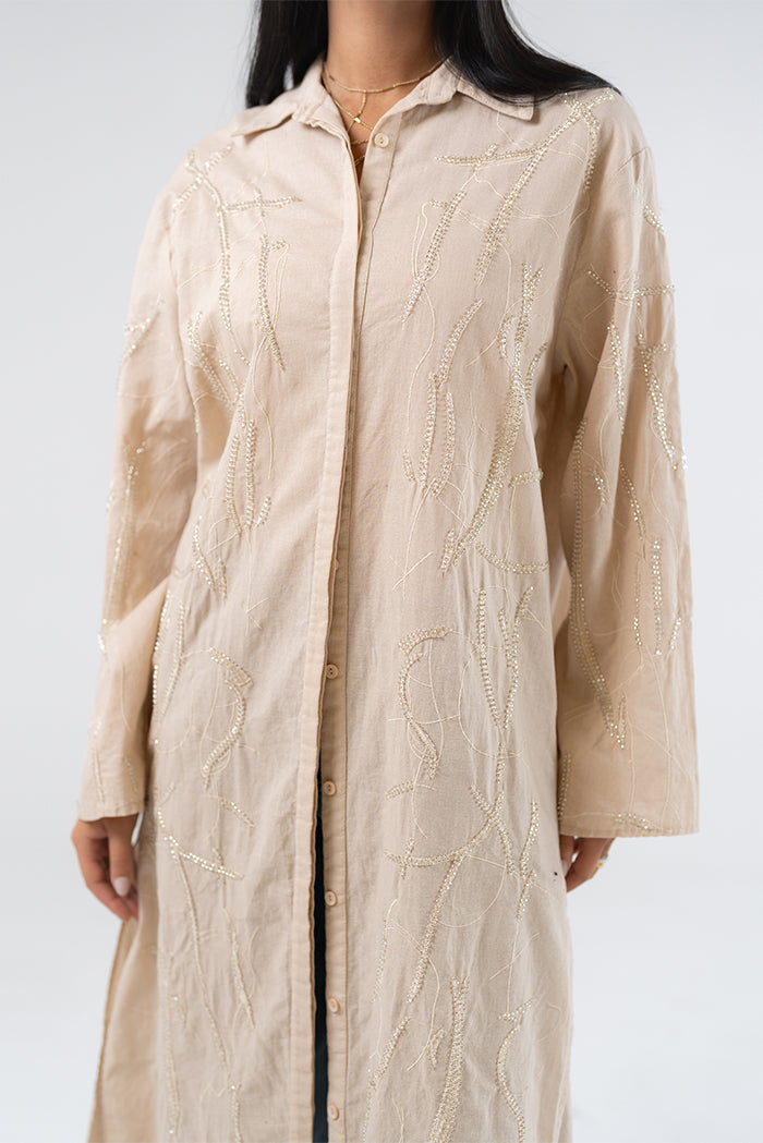 Embroidered Shirt Dress