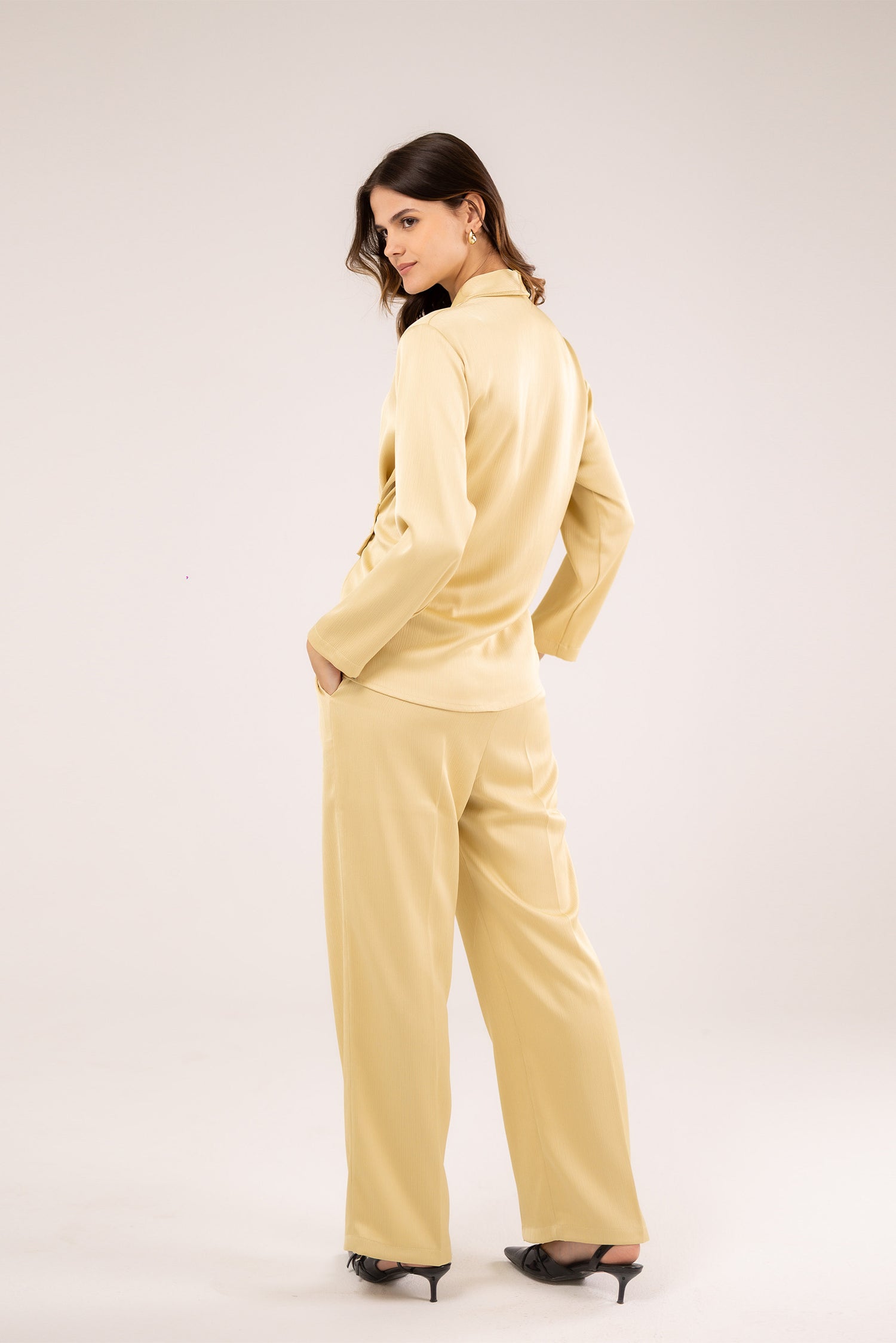 Satin Wide-Leg Trousers