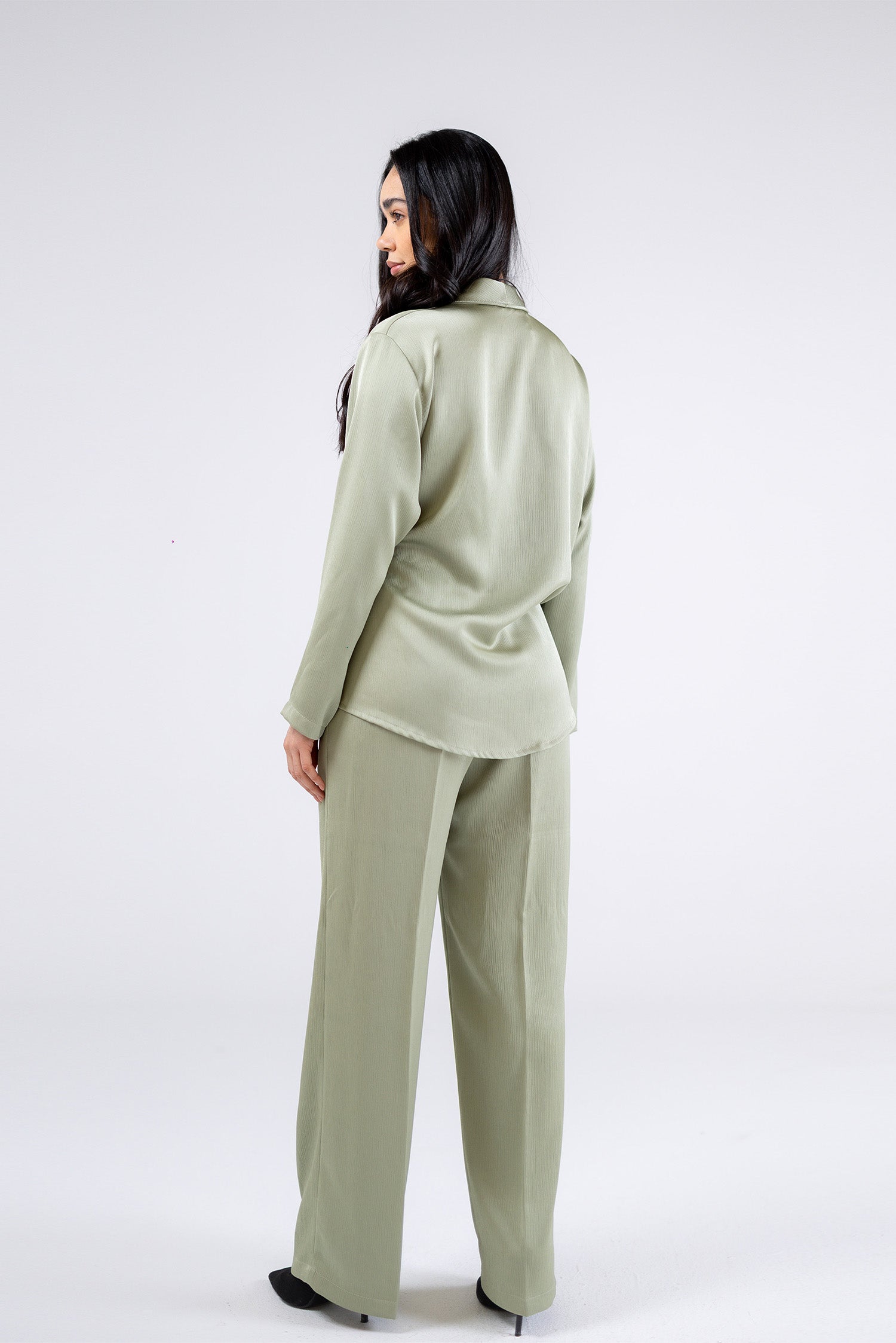 Satin Wide-Leg Trousers