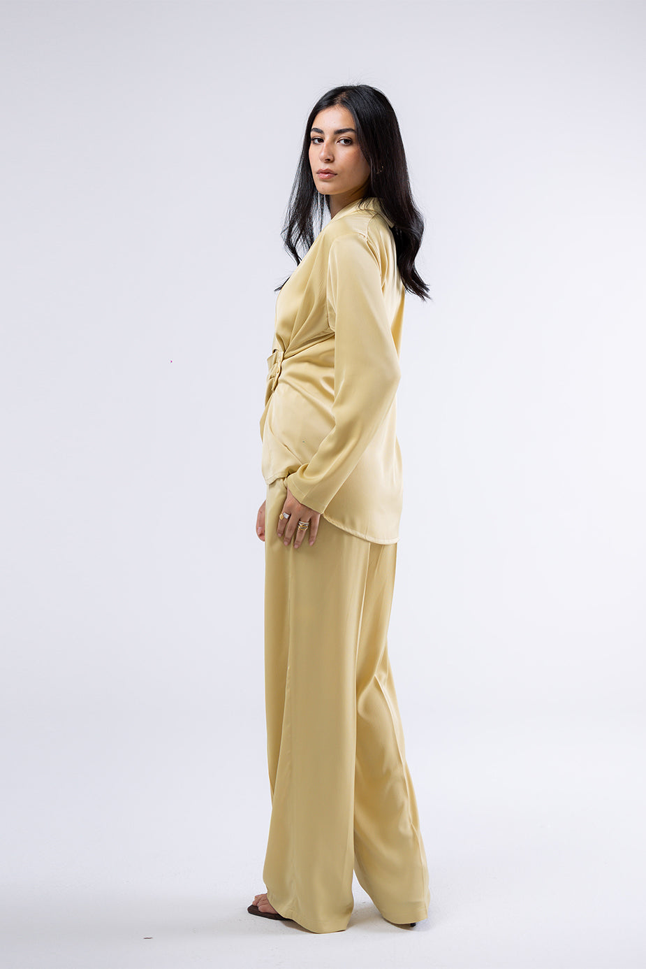 Satin Wide-Leg Trousers