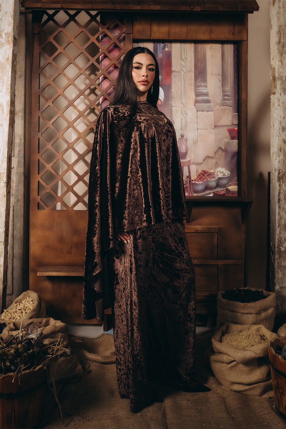 Wide-Leg Velvet Pants