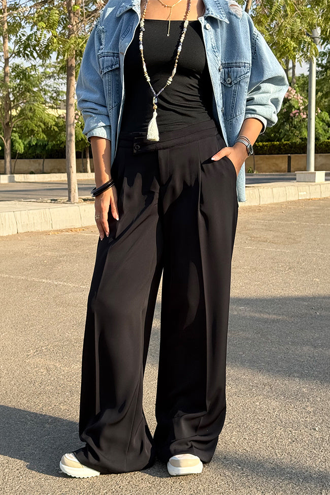 High-Waisted Wide-Leg Trousers