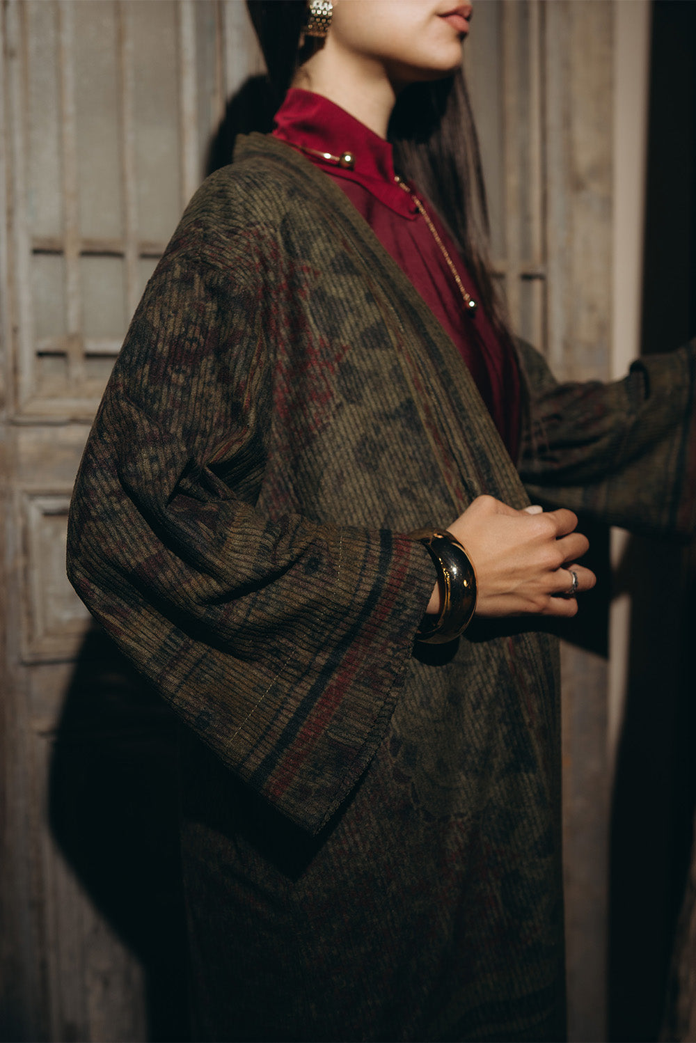 Velvety opened Kimono