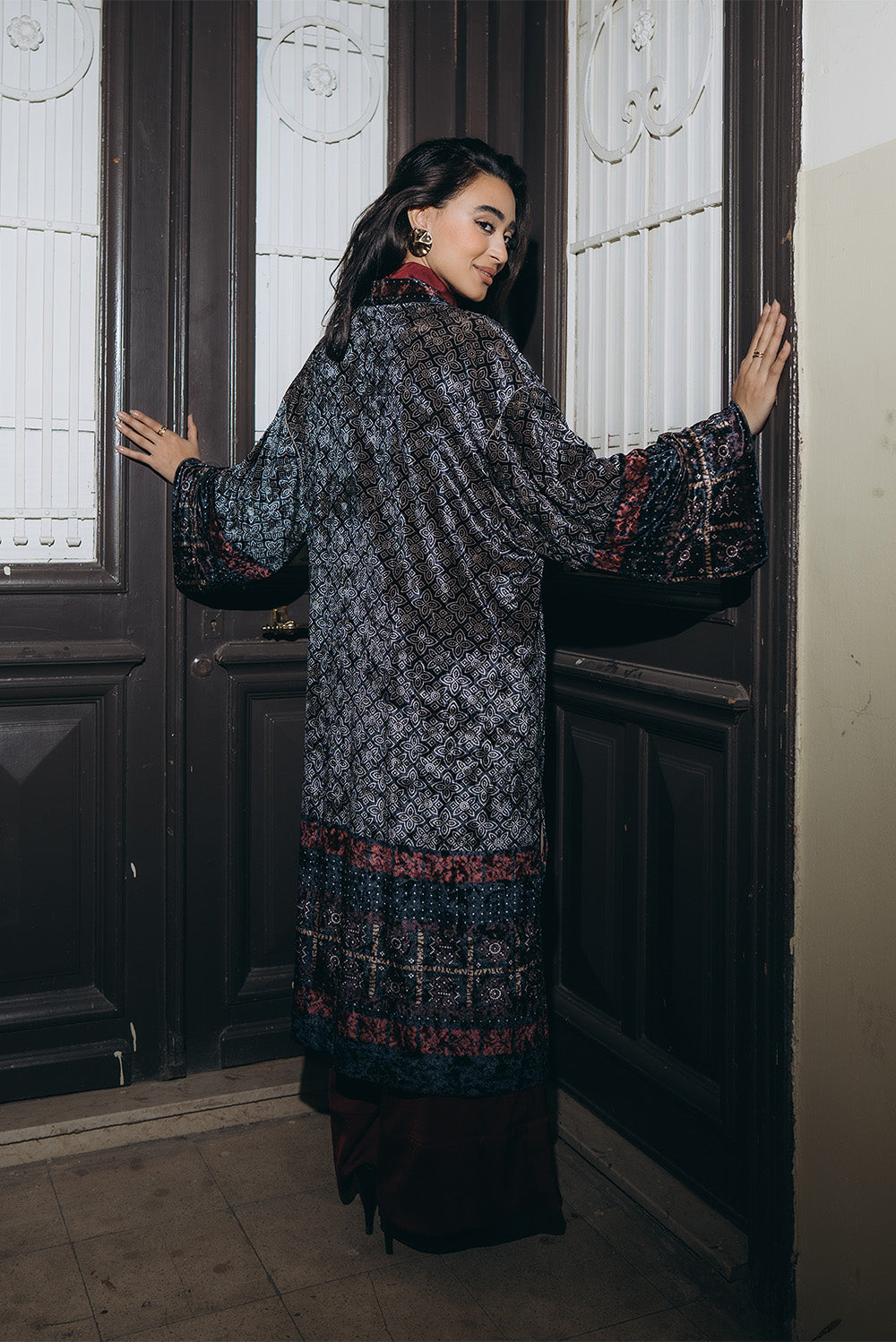 Patterned Long Cardigan