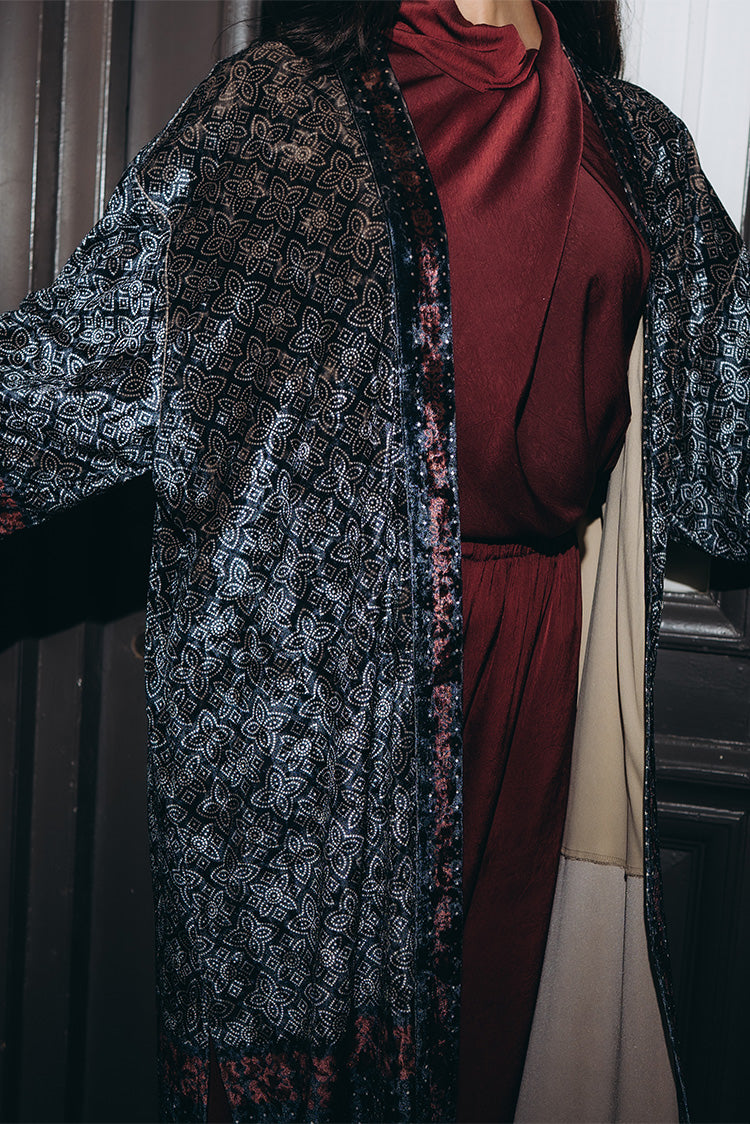 Patterned Long Cardigan