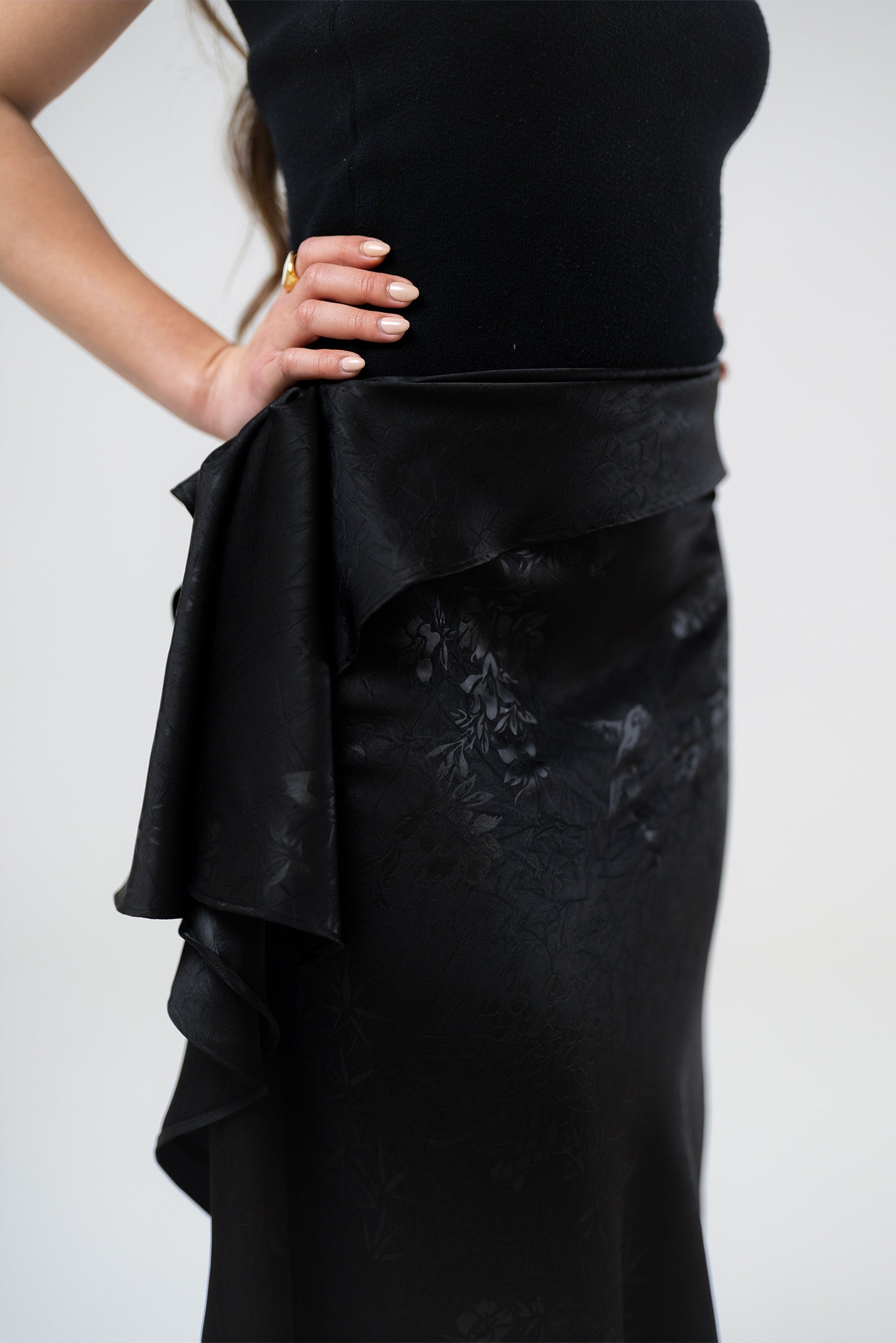Strapless Draped Skirt