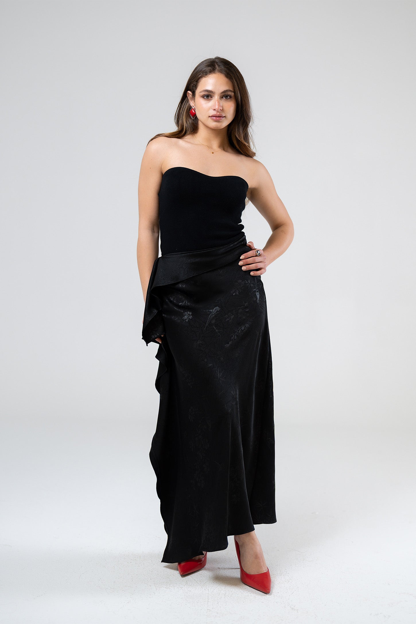 Strapless Draped Skirt