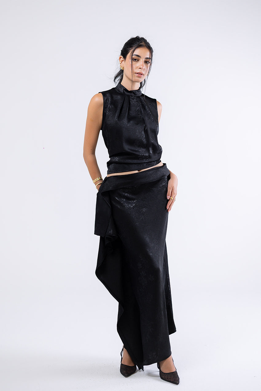 Jacquard High-Neck Top