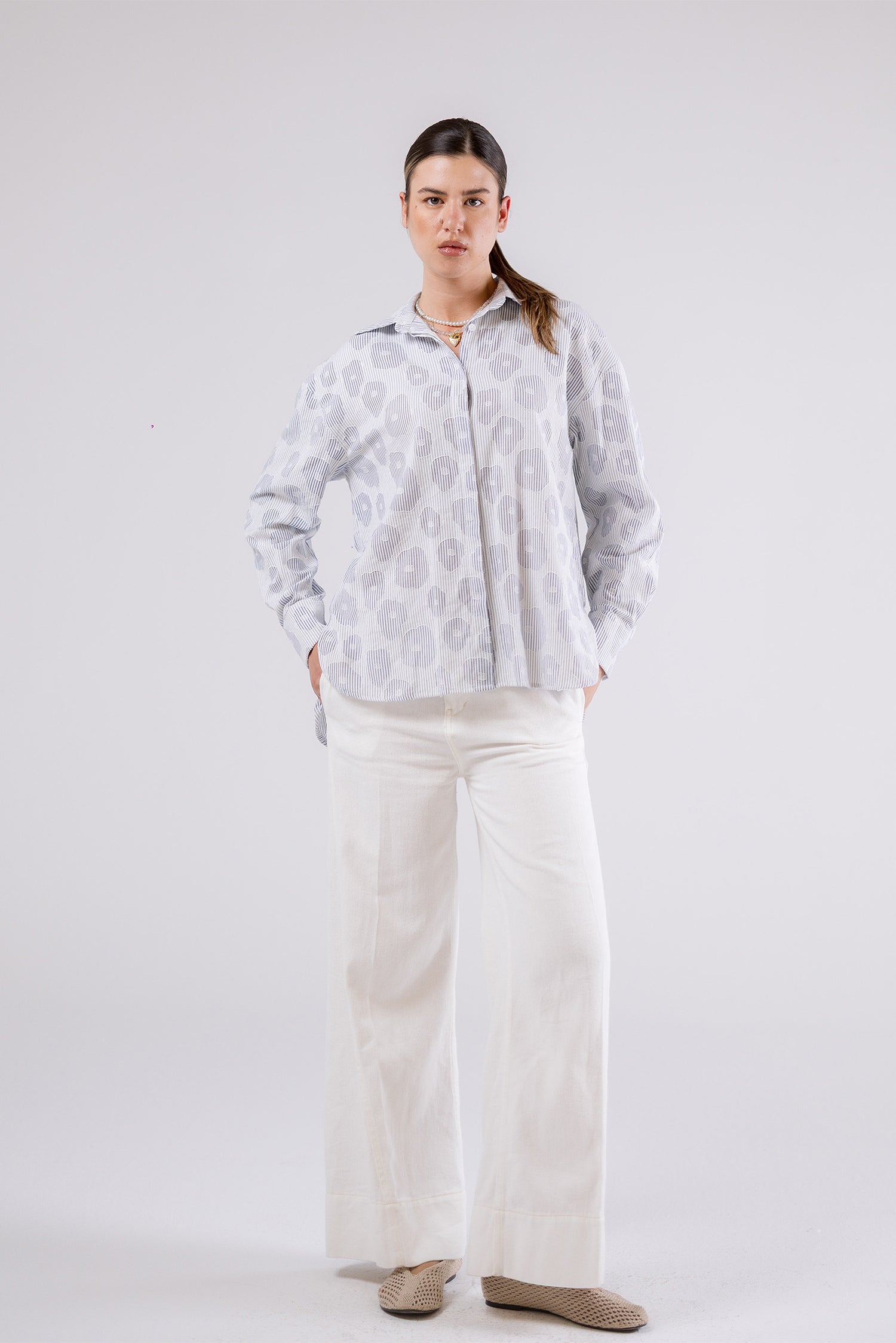 Printed Relaxed Fit Button-Up Shirt