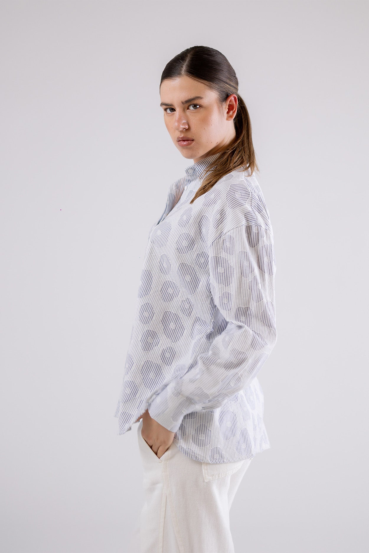Printed Relaxed Fit Button-Up Shirt