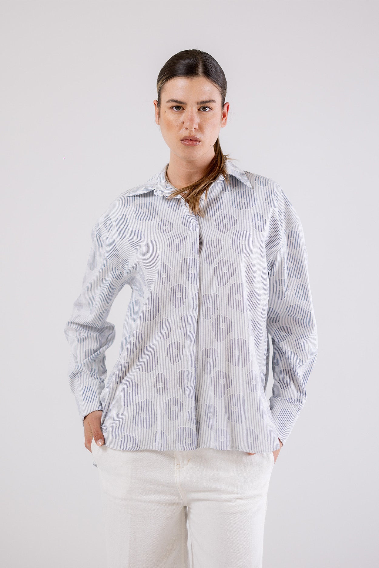 Printed Relaxed Fit Button-Up Shirt