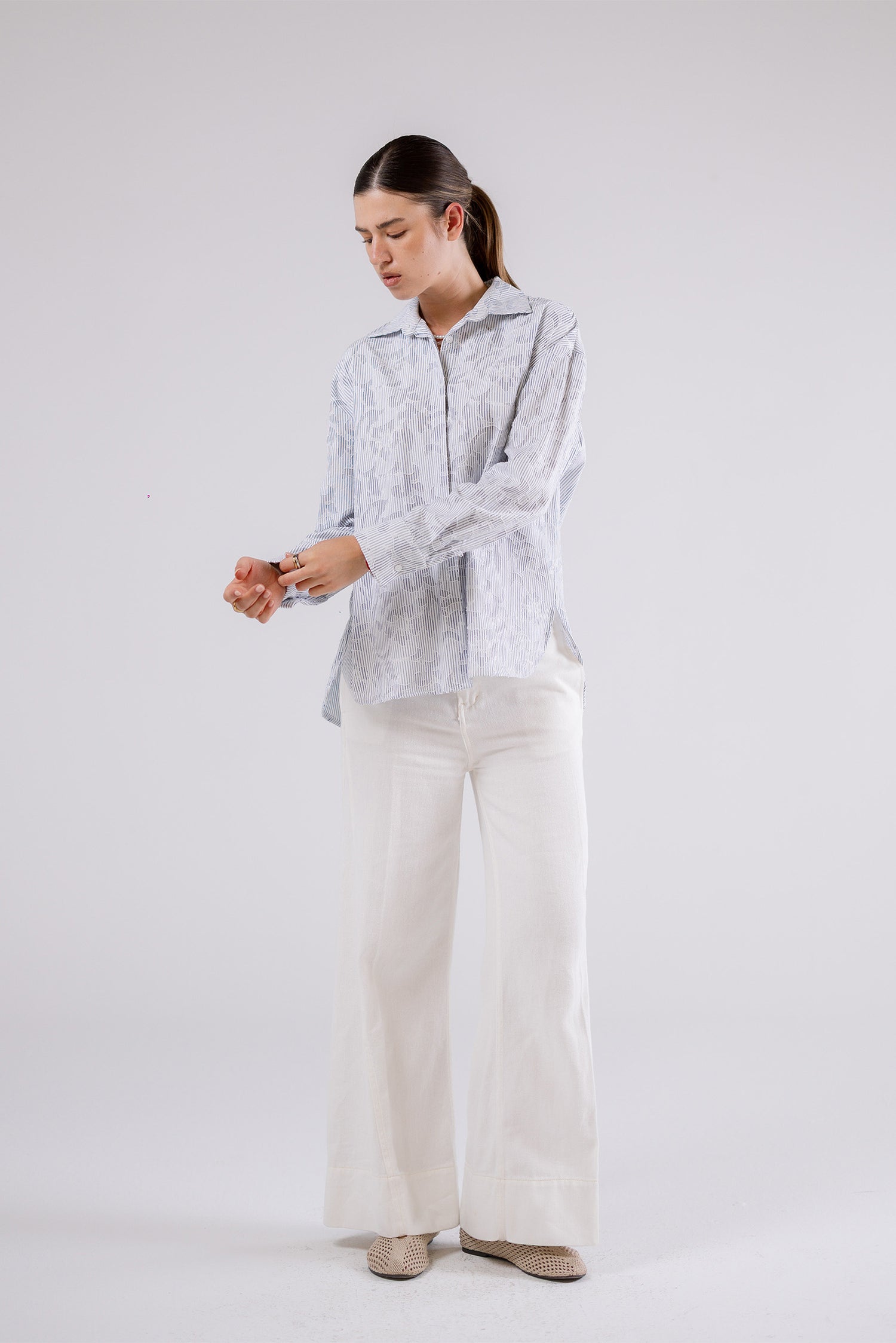 Textured Striped Classic Shirt