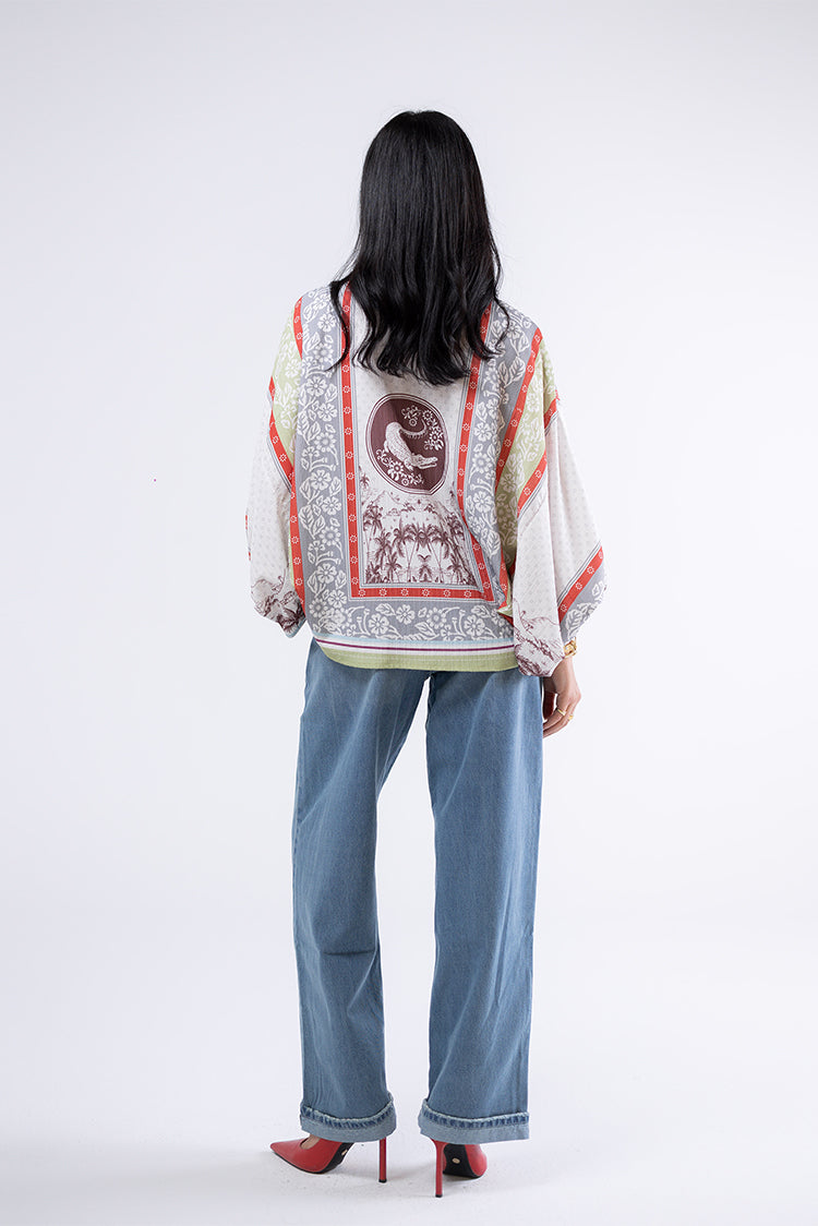 Wide-Leg Denim Pants