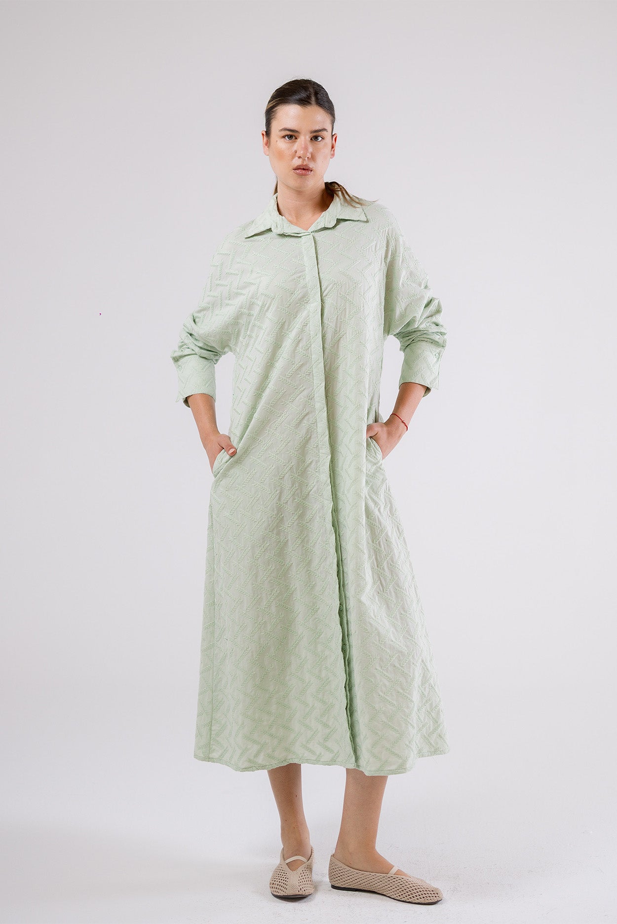 Textured Shirt Dress