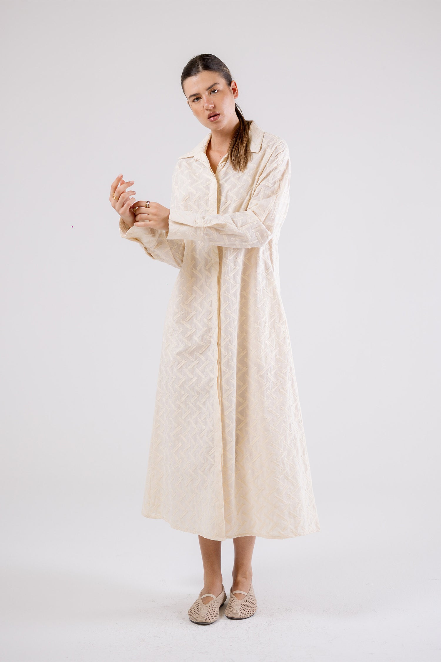 Textured Shirt Dress