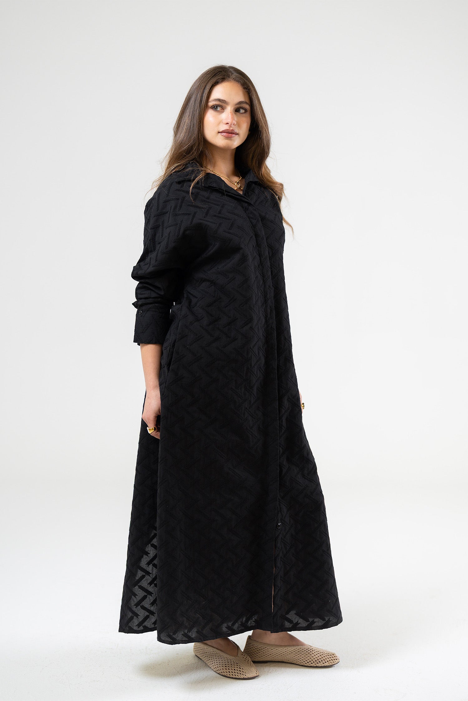 Textured Shirt Dress