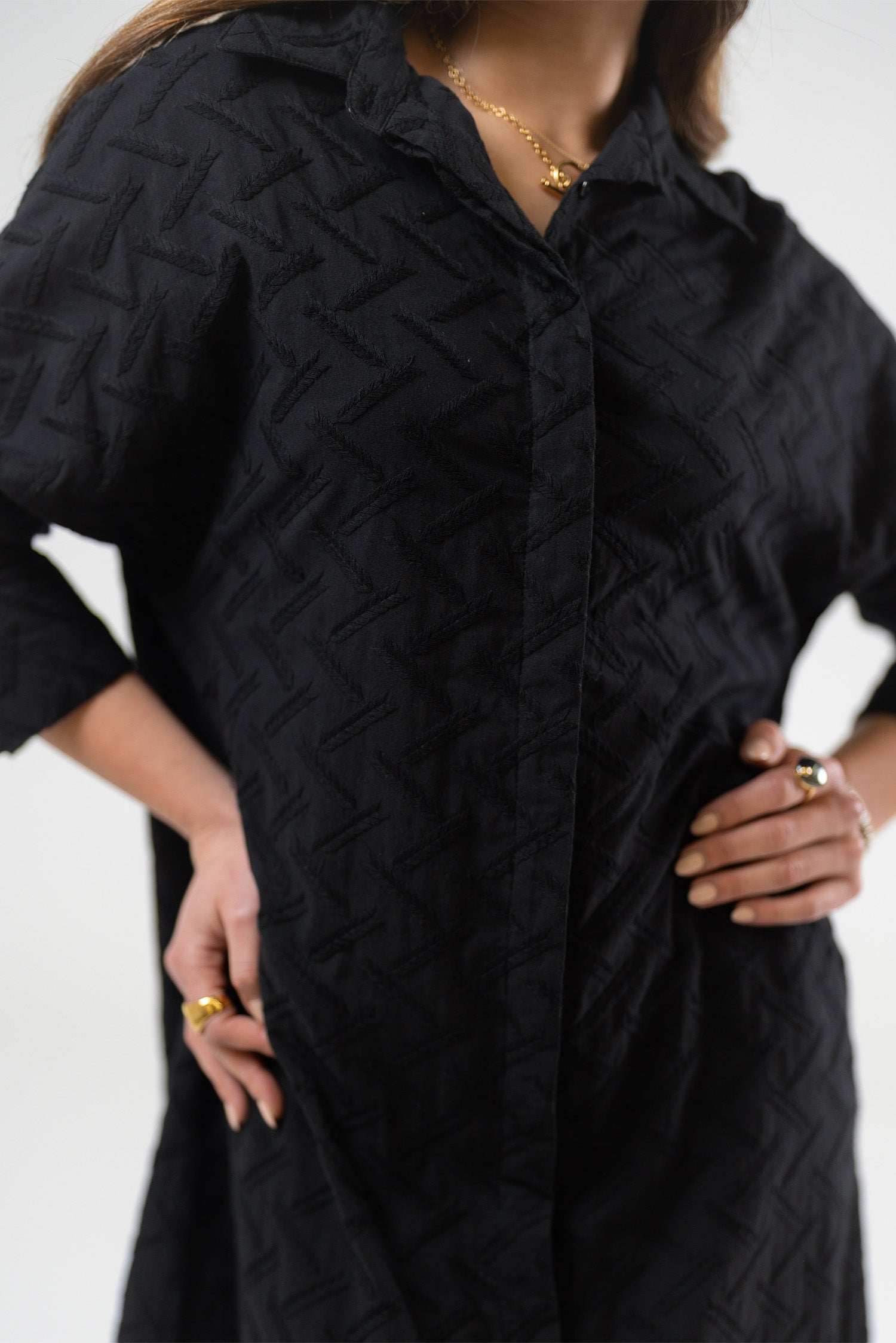Textured Shirt Dress