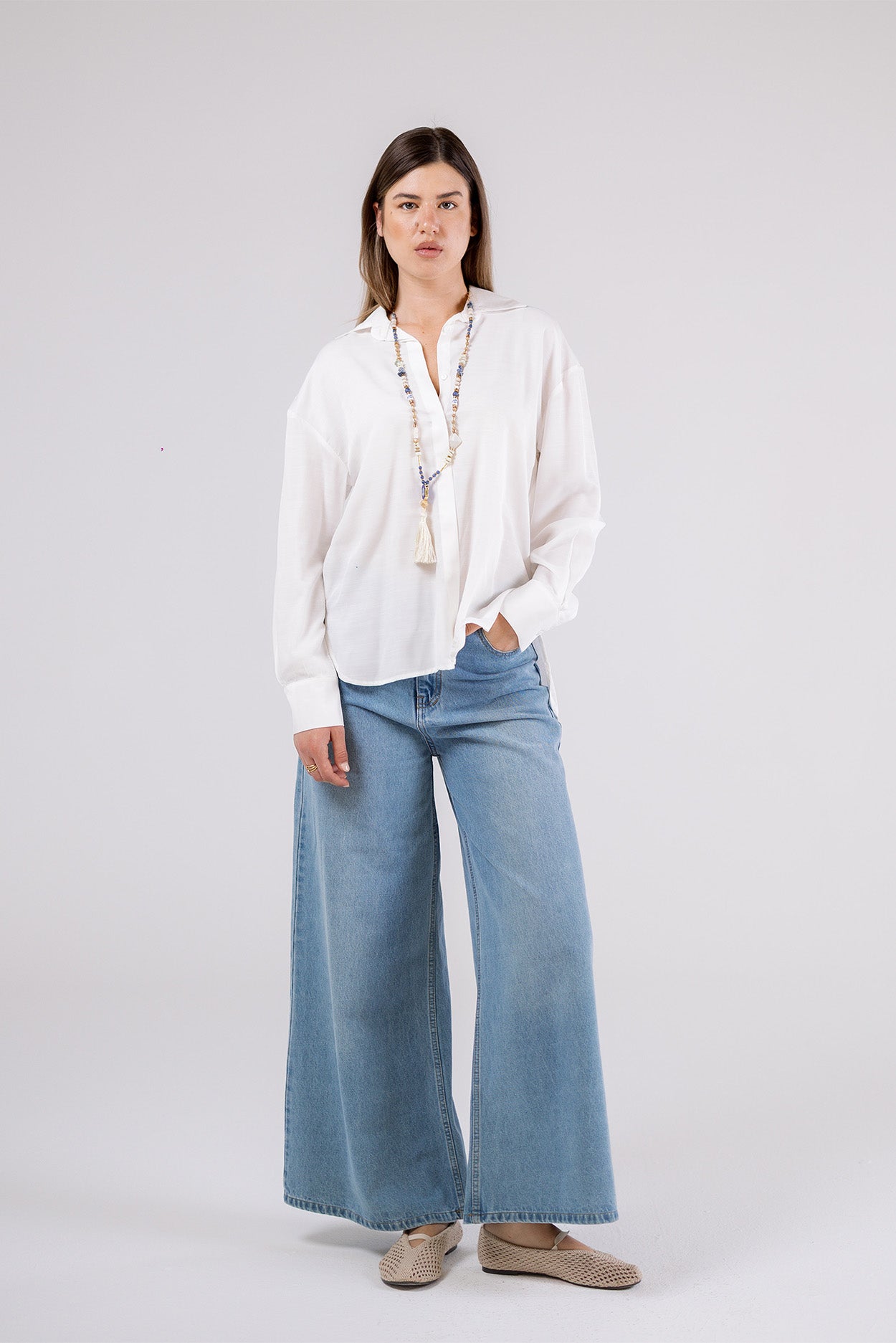 Long Sleeve Relaxed Blouse