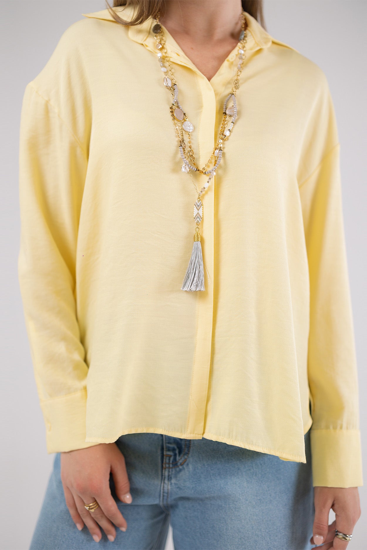 Long Sleeve Relaxed Blouse