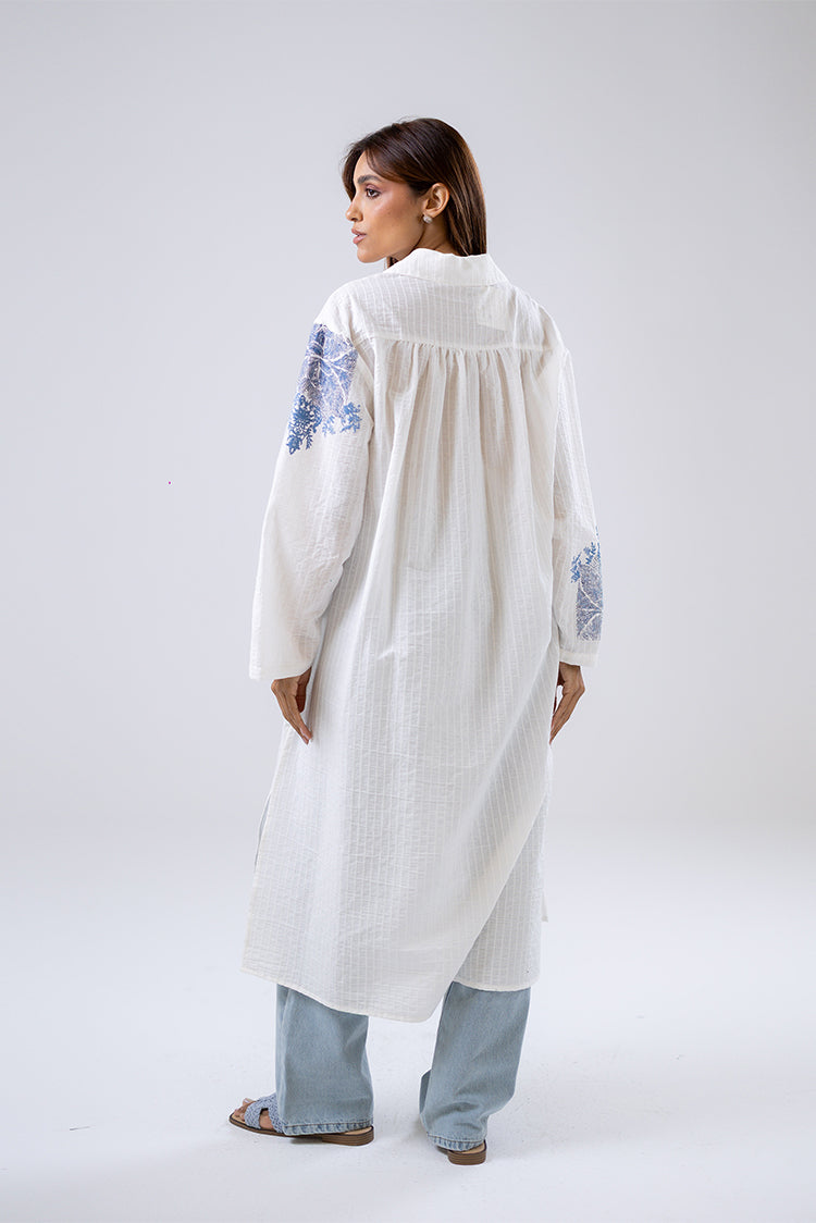 Embroidered Longline Cardigan