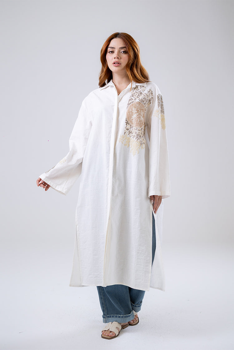 Embroidered Longline Cardigan
