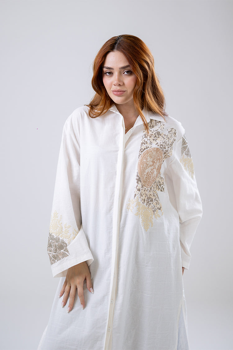 Embroidered Longline Cardigan
