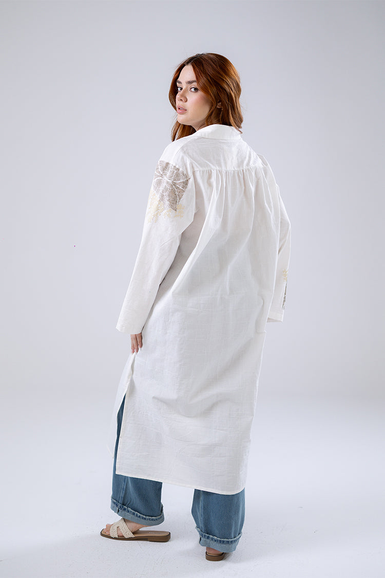 Embroidered Longline Cardigan