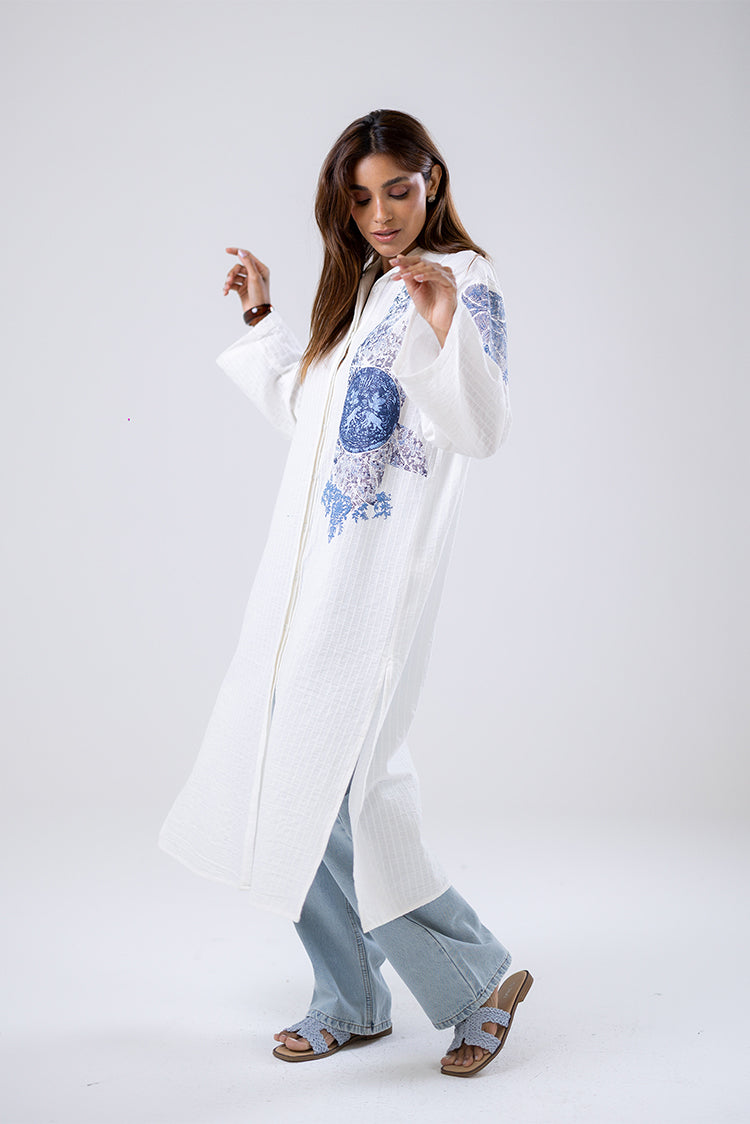 Embroidered Longline Cardigan