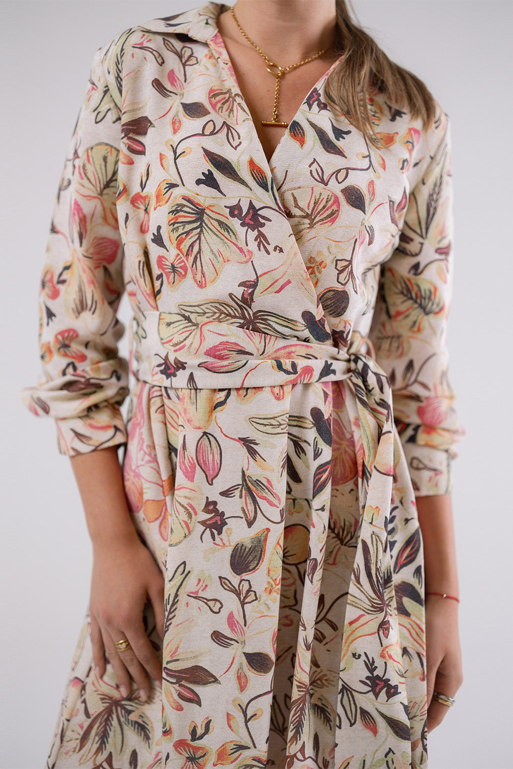 Floral Wrap Midi Dress