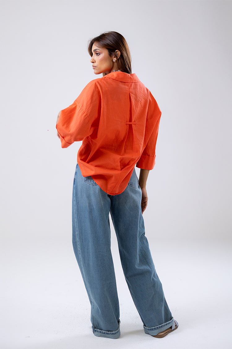 Coral Button-Up Shirt