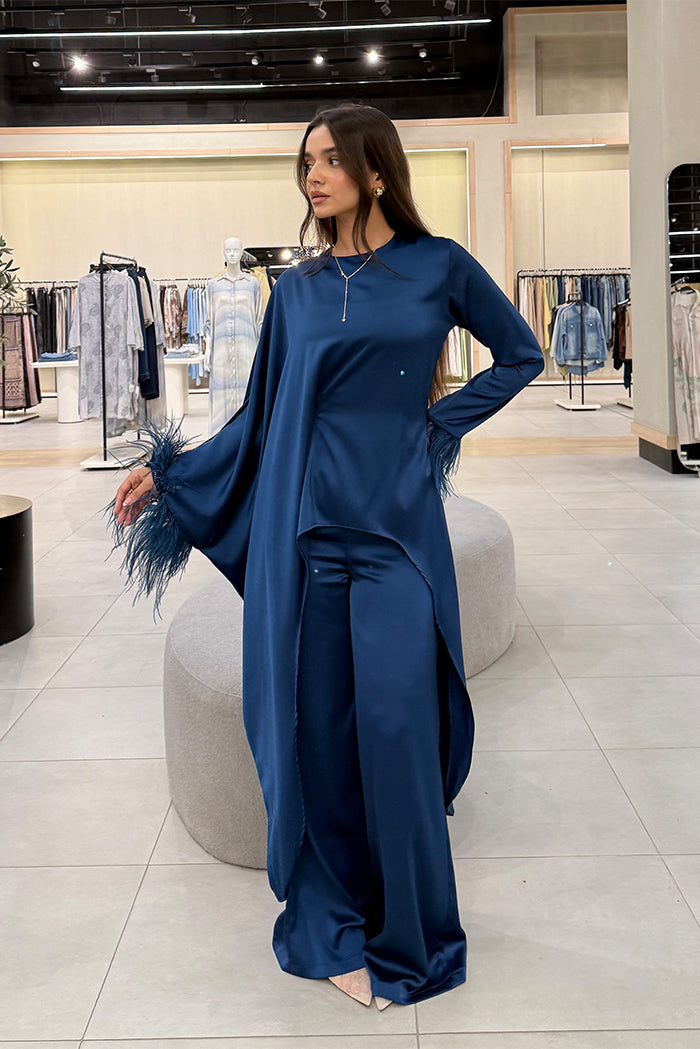 Satin Wide-Leg Trousers