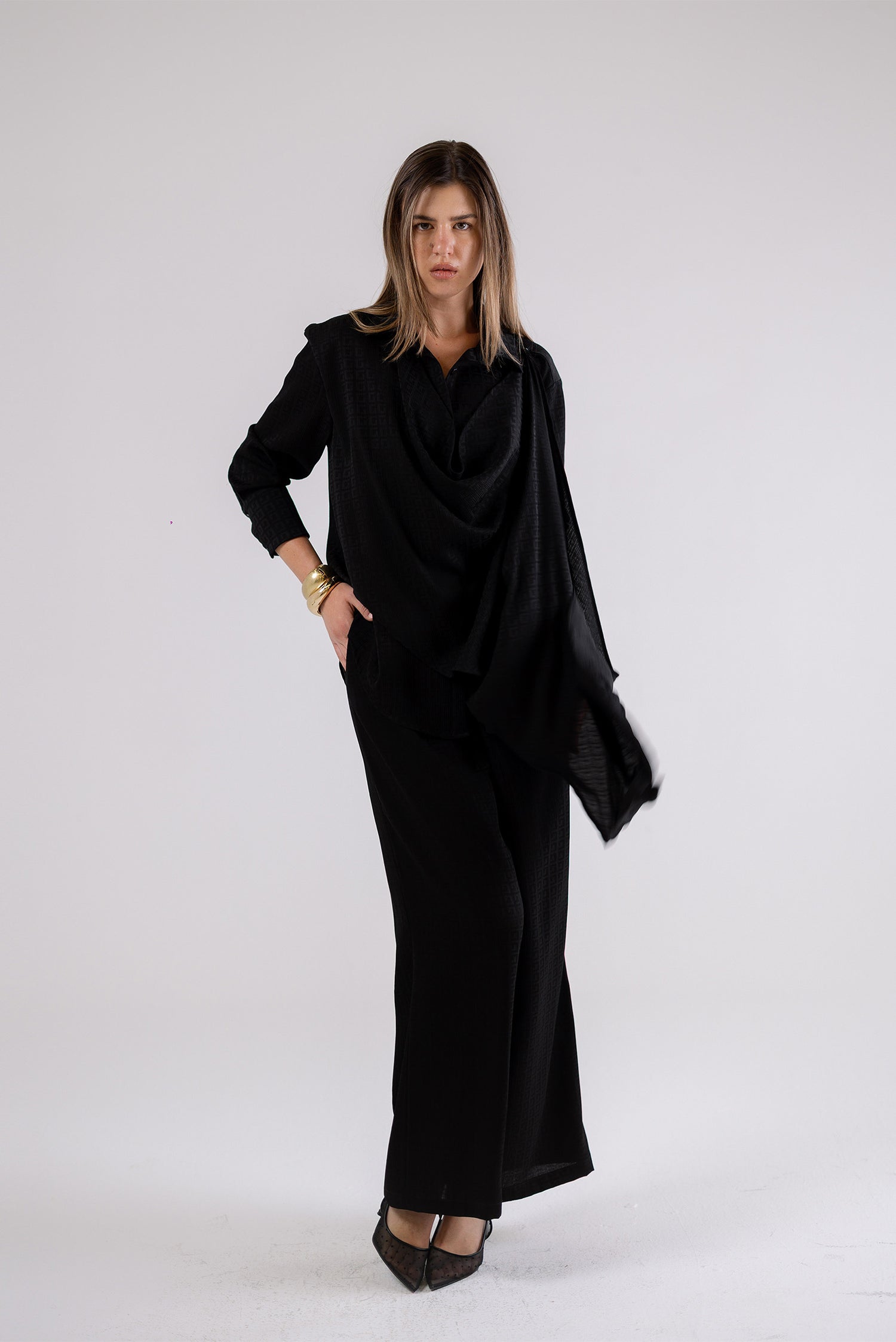Wide-Leg Wrap Pants