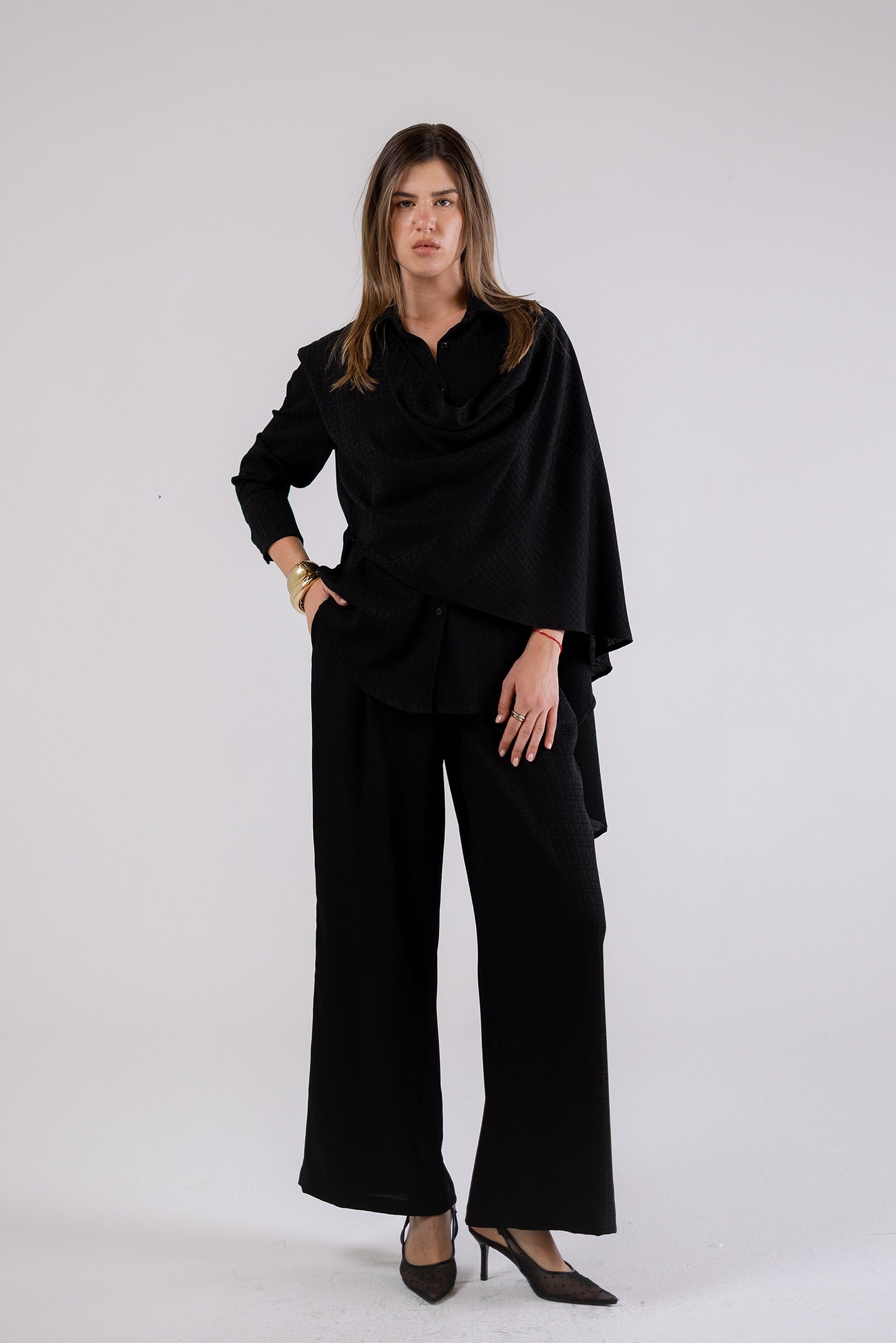 Wide-Leg Wrap Pants