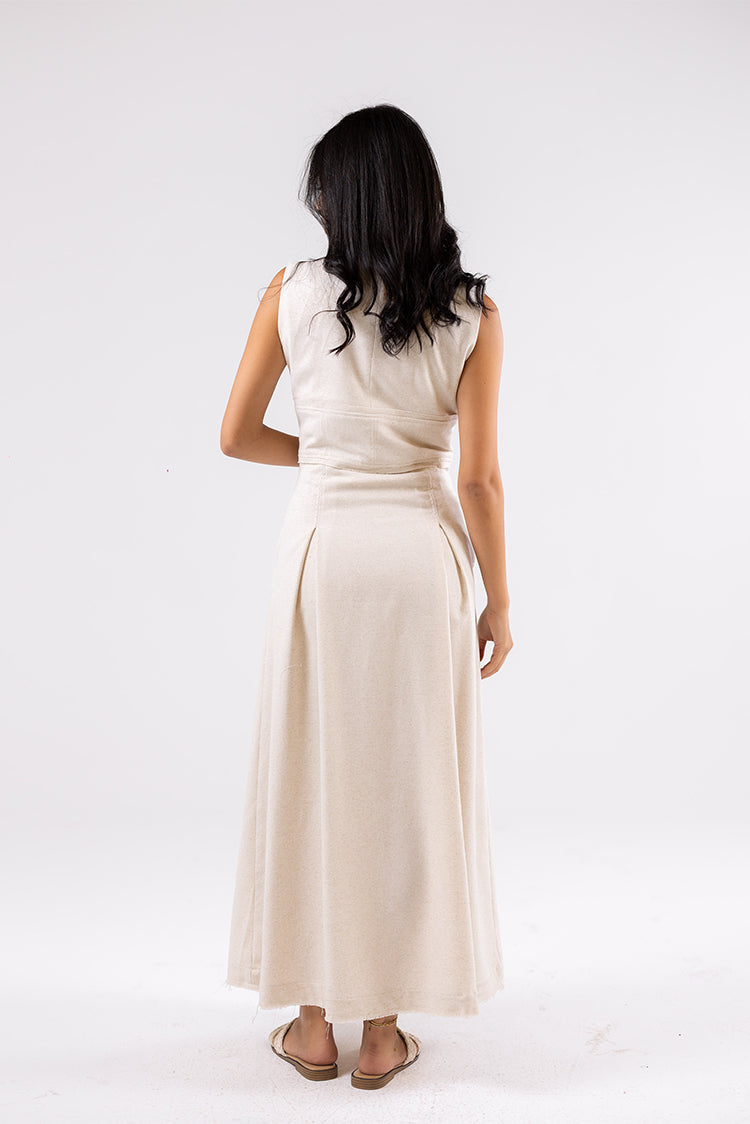 Sleeveless Zip-Front Maxi Dress