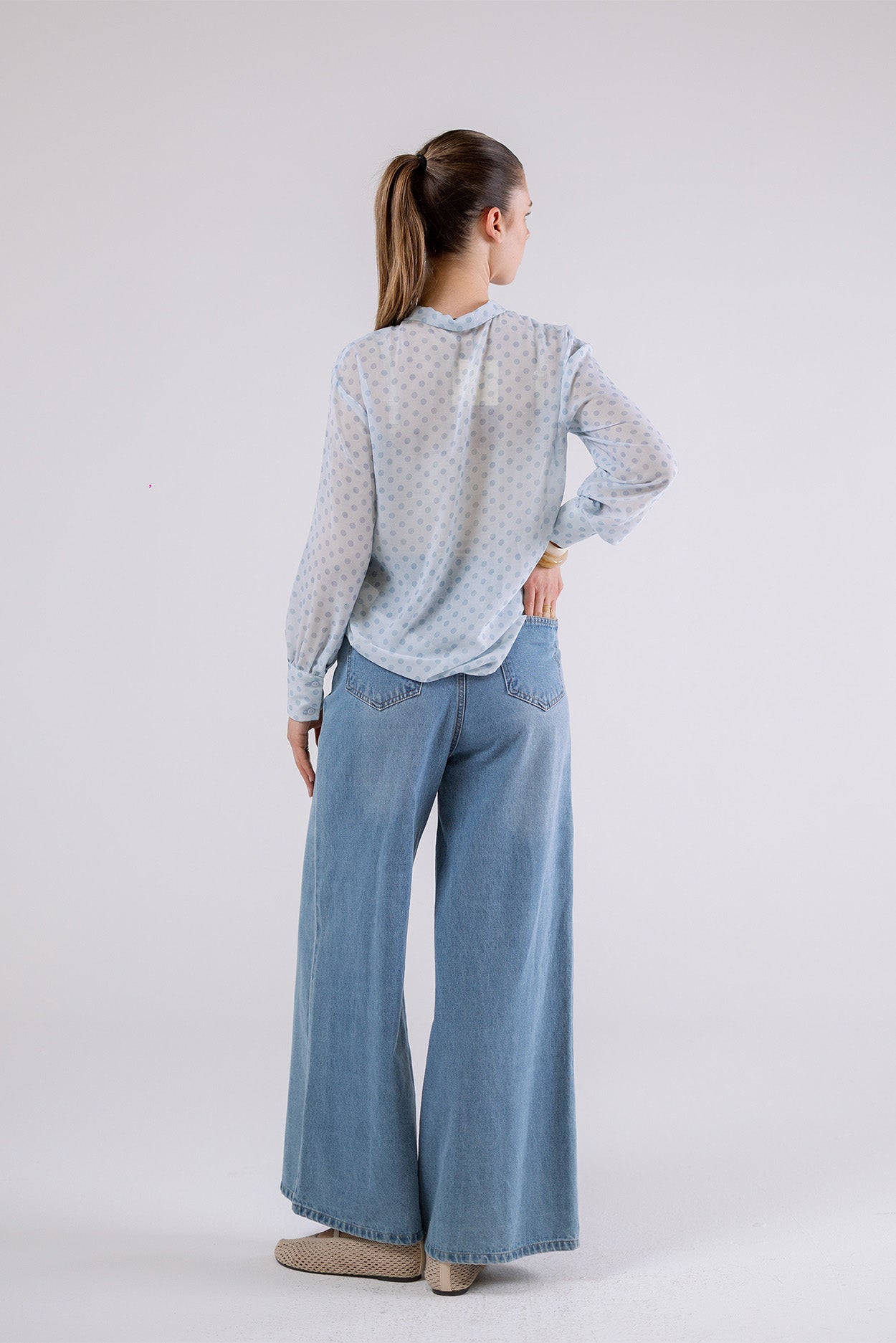 Wide Leg Denim Pants