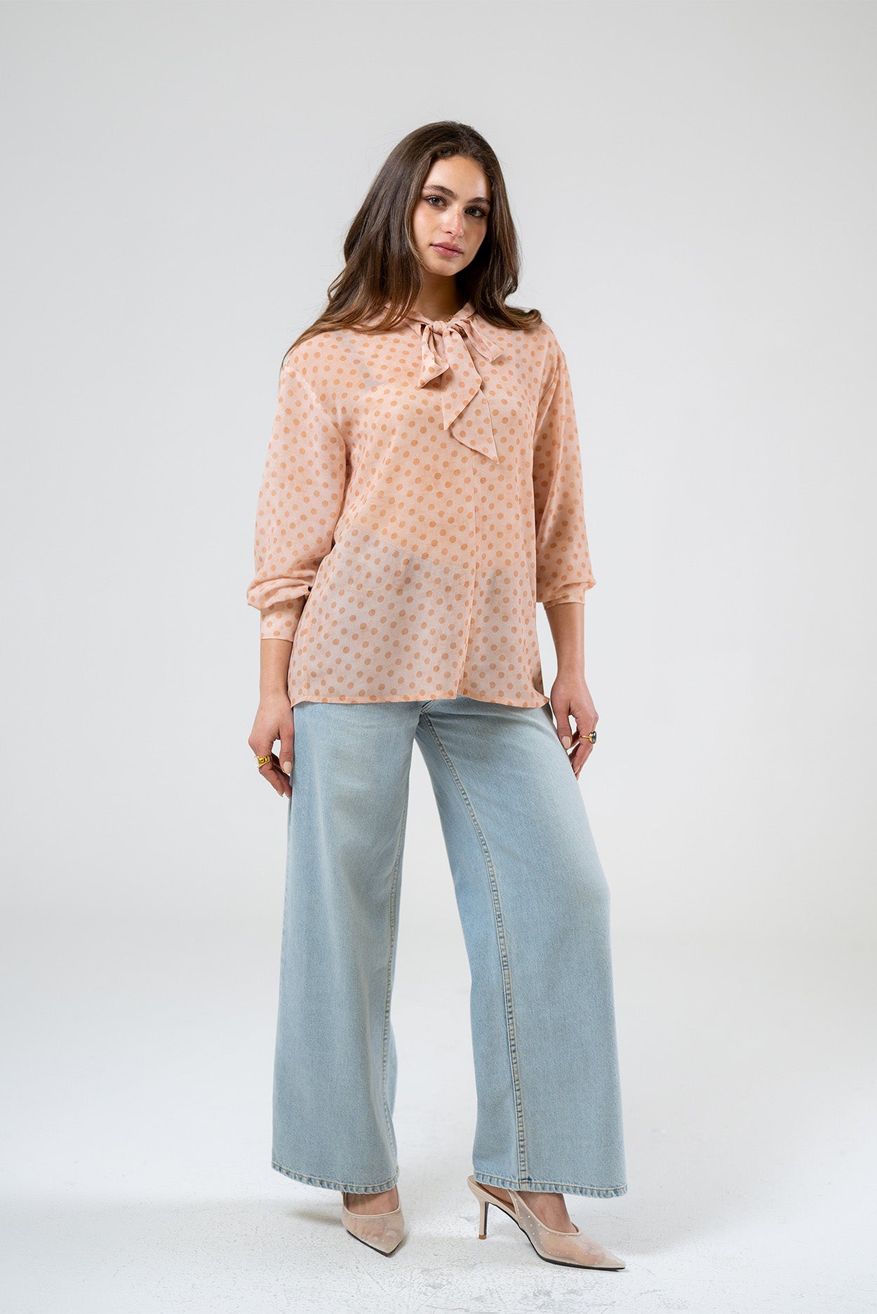 Polka Dot Bow Blouse