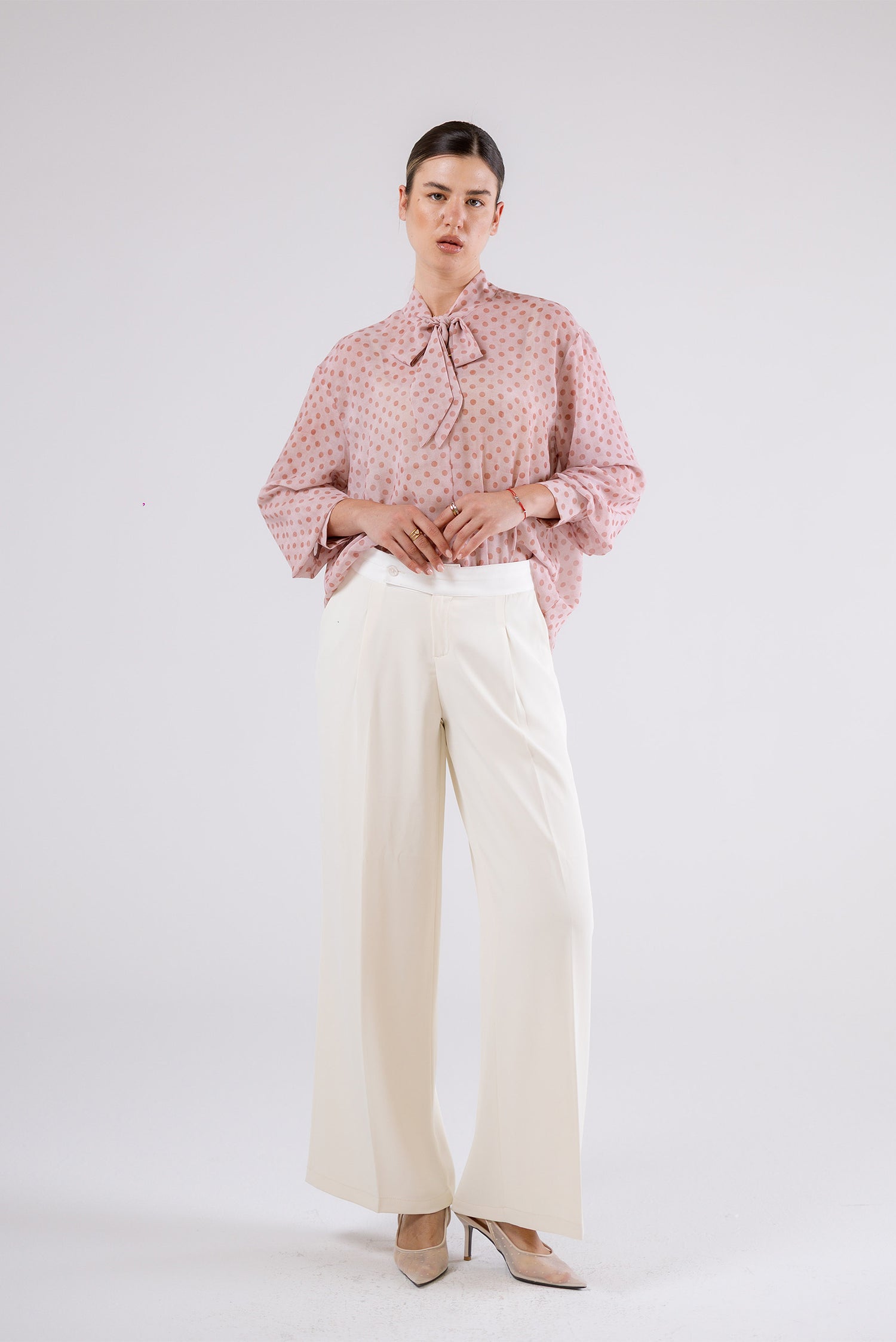 Polka Dot Bow Blouse