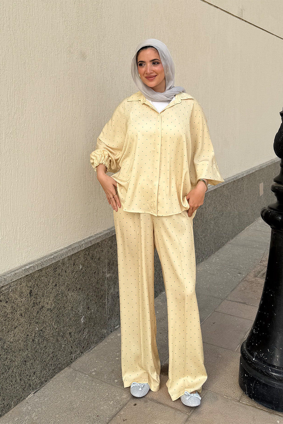 Butter Polka Wide Pants  Full-length