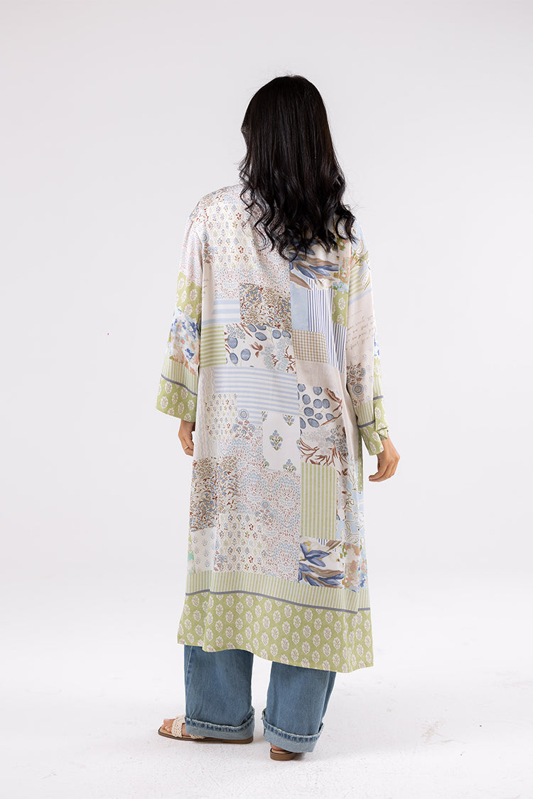 Printed Satin Cardigan