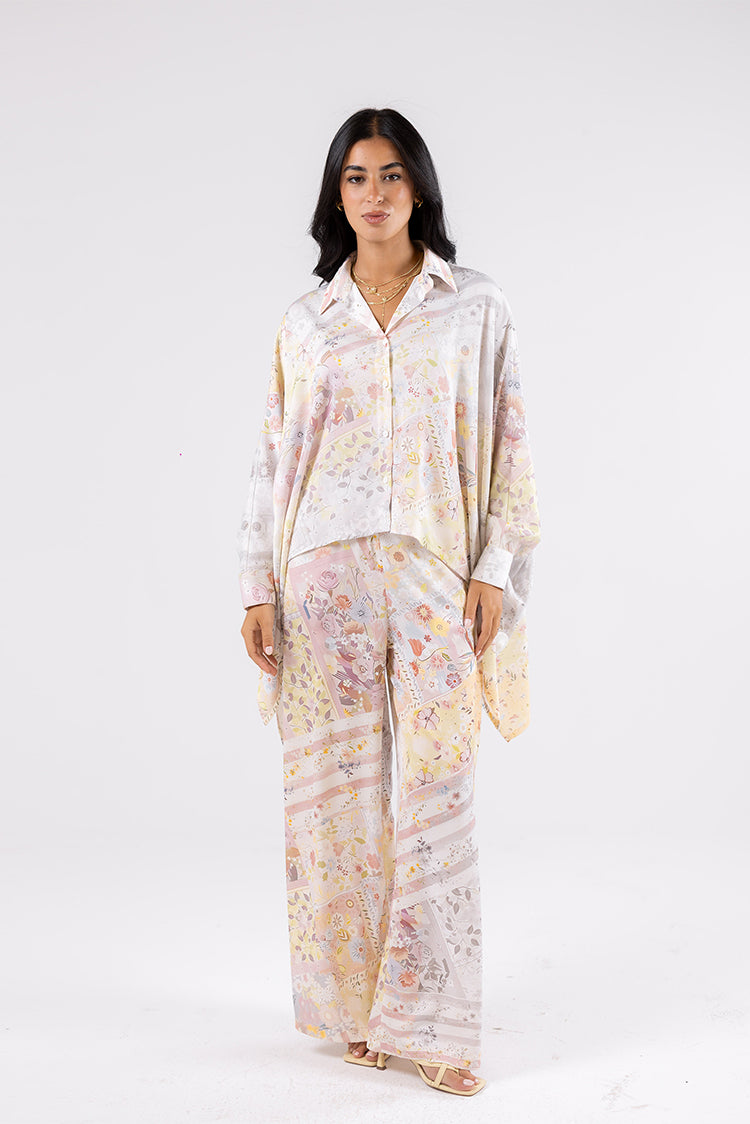 Botanical Print Oversized Shirt