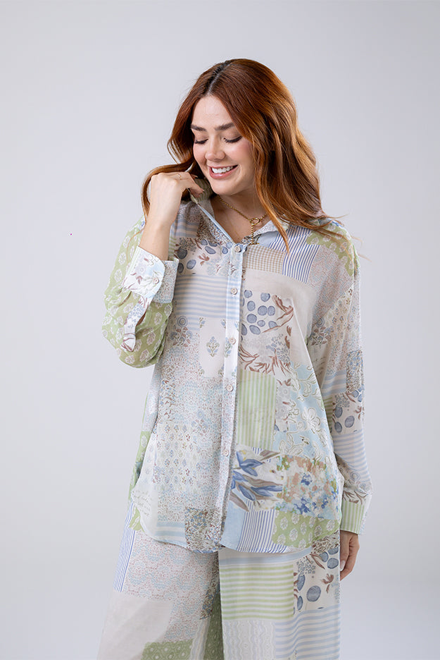 Patchwork Print Shirt