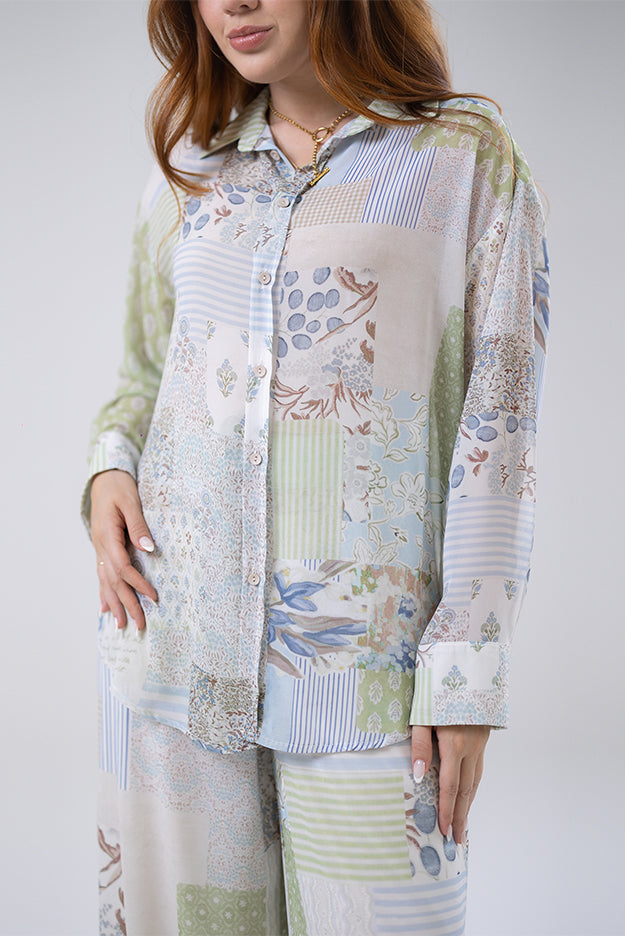 Patchwork Print Shirt