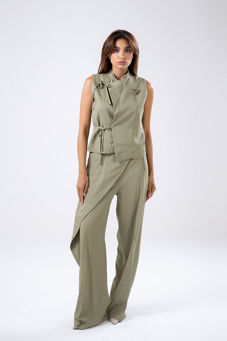 Asymmetric Overlay Trousers