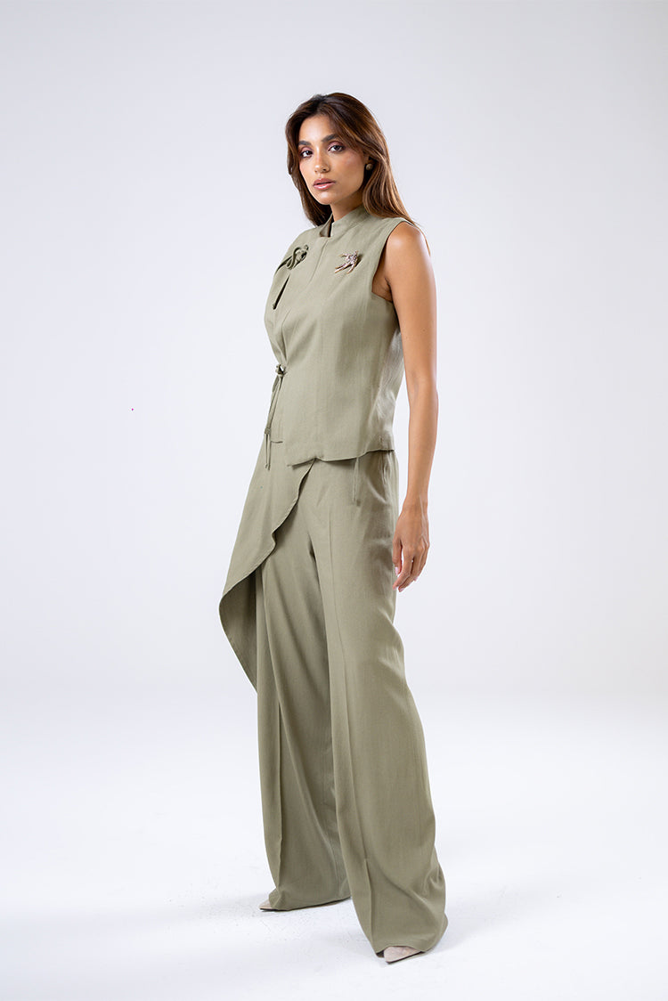 Asymmetric Overlay Trousers