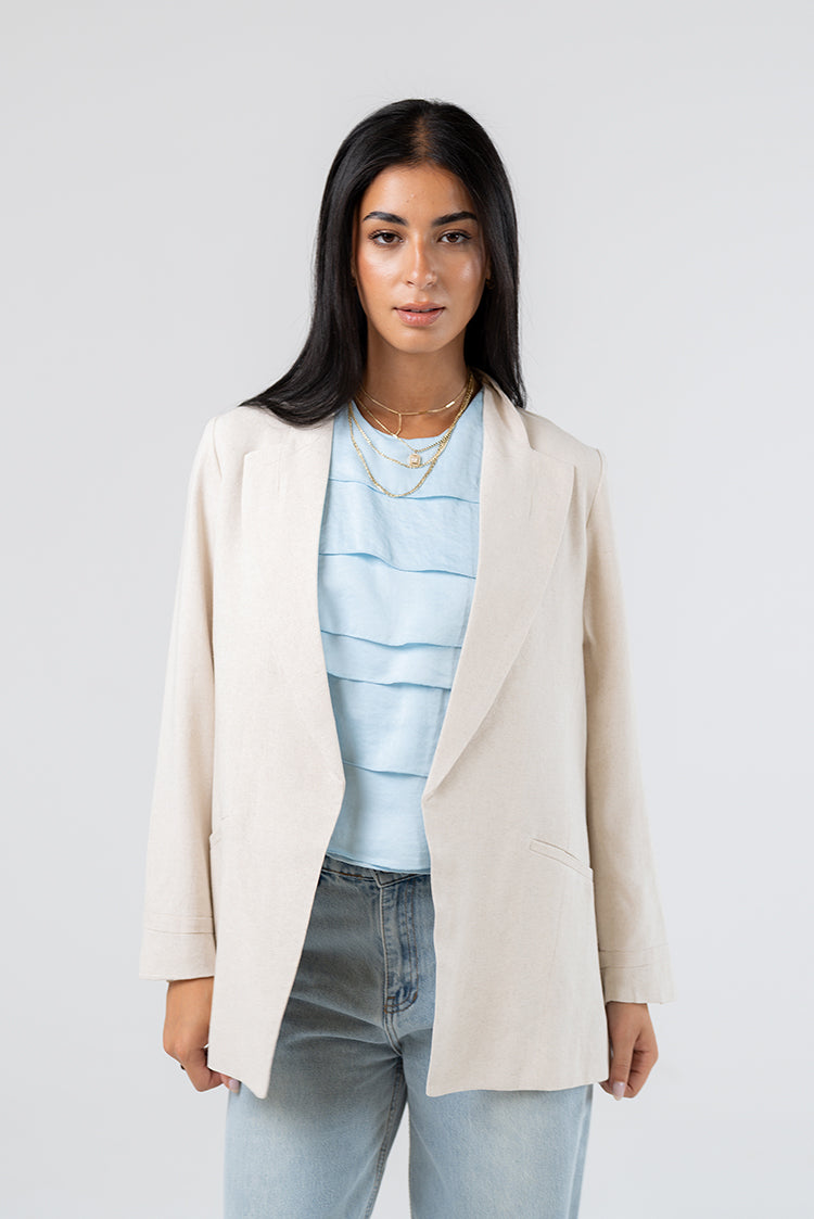 Classic Linen Blend Blazer