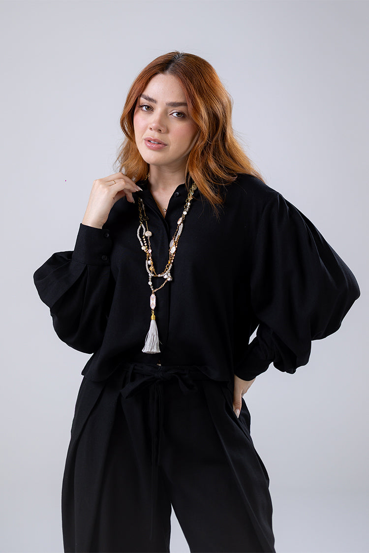 Balloon Sleeve Relaxed Shirt